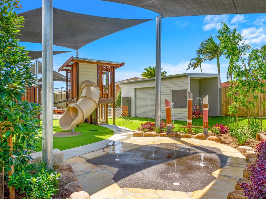 Brisbane and Gold Coast childcare cleaning by Inticlean with outdoor play equipment and water play area